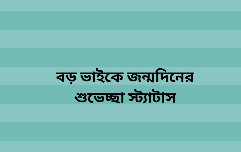 বড় ভাইকে জন্মদিনের শুভেচ্ছা স্ট্যাটাস