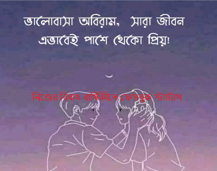 নিজের বিবাহ বার্ষিকীতে ফেসবুক স্ট্যাটাস